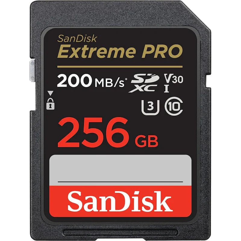 SanDisk 256GB Extreme PRO SDXC card + RescuePRO Deluxe, up to 200MB/s, UHS I, Class 10, U3, V30 SDSDXXD 256G GN4IN, Black - eBuy UAE